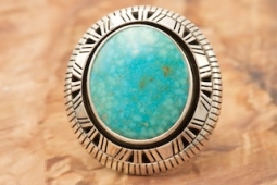 Bird's Eye Kingman Web Turquoise Sterling Silver Navajo Ring